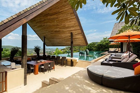 Poolside sala with breathtaking view